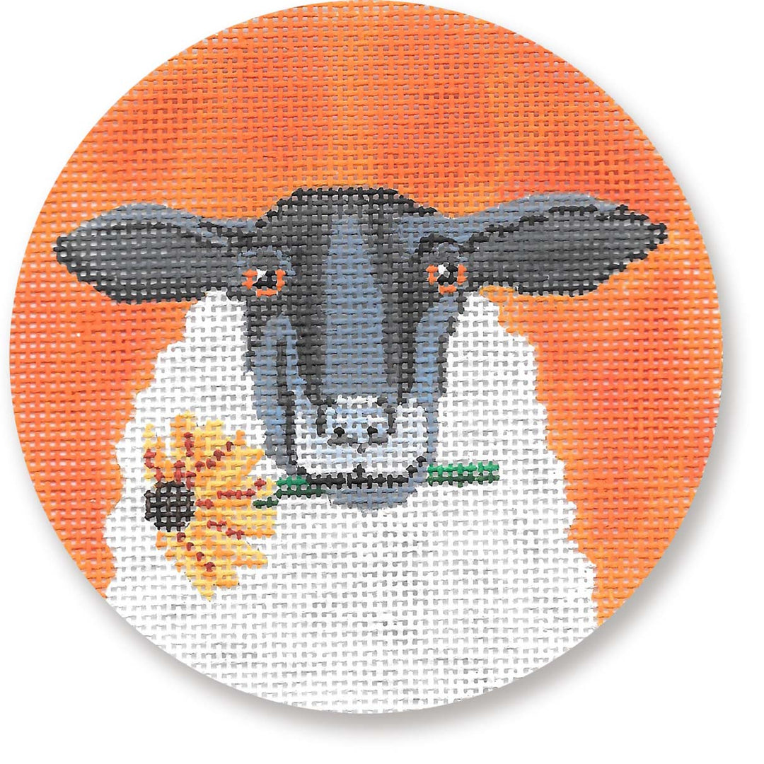 Ornament Round: Sheep with Daisy