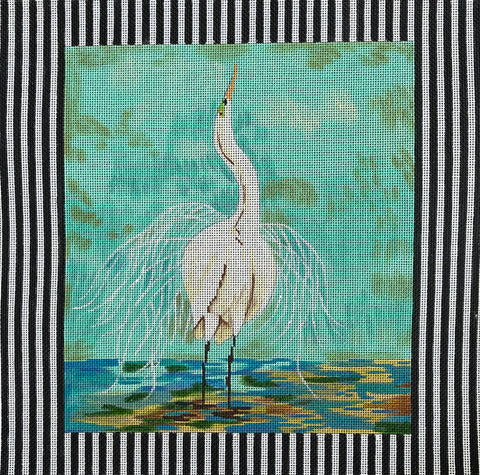 Animals - Egret w border