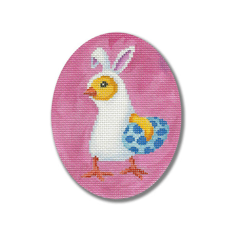 Ornament Oval - Chick in Rabbit Suit