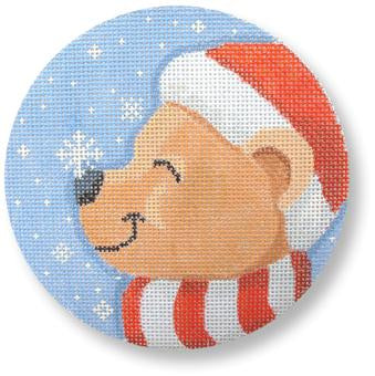 Ornament Round - Bear with Snowflake