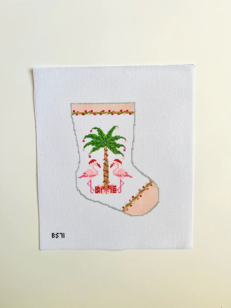 Stocking Bauble Canvas: Christmas Flamingo