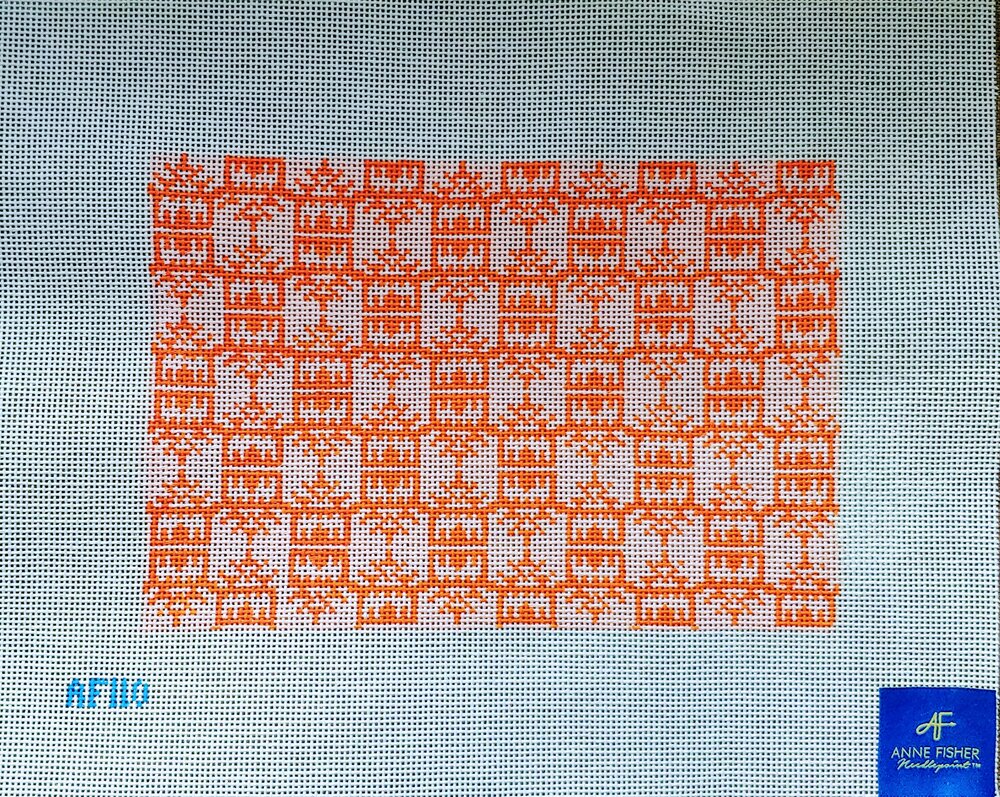 Pink/Orange Pagoda Print Clutch