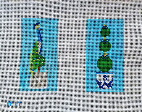 Eyeglass Case: Double Topiary Peacock