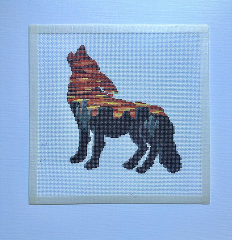 Howlin' (wolf silhoutte, desert sunset)