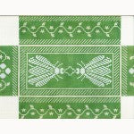 Brickcover: Napoleon's Bee Brickcover - Green, Silver and Cream, 13ct