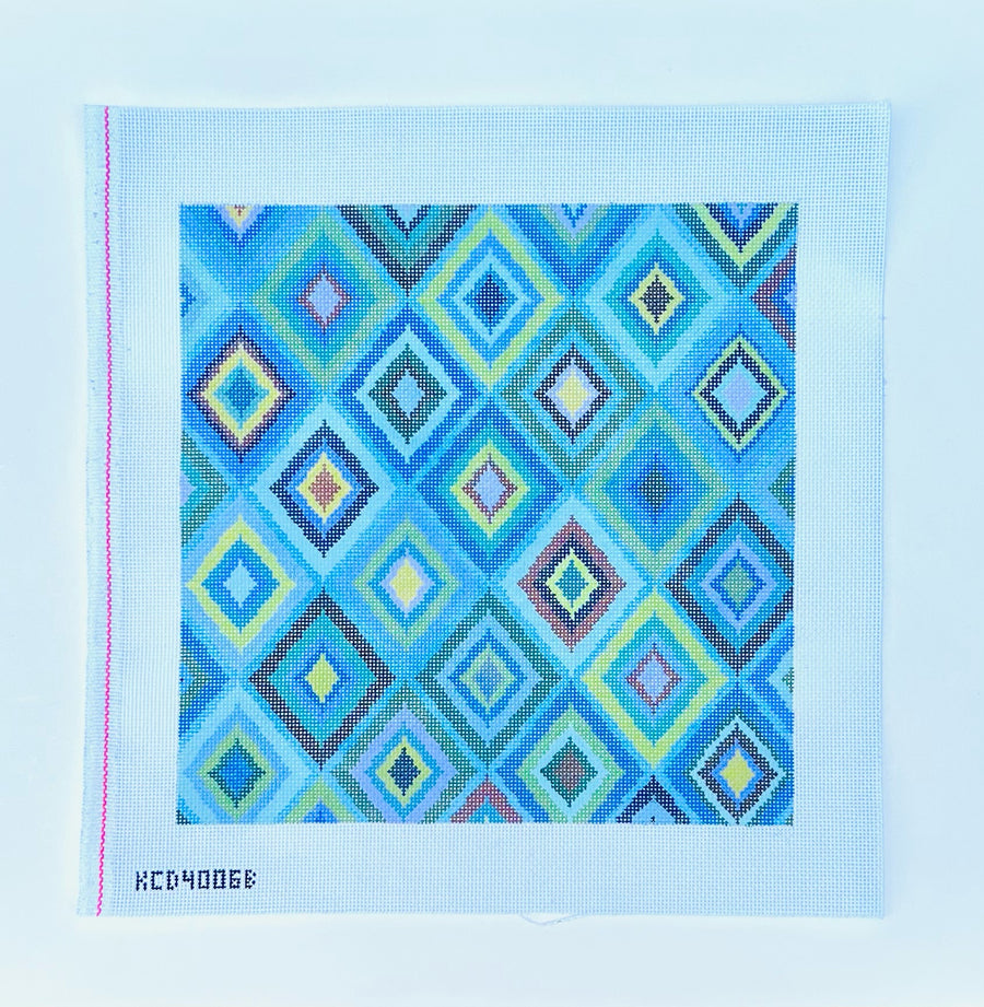 Pillow: Multicolored Diamond Pillow, blues