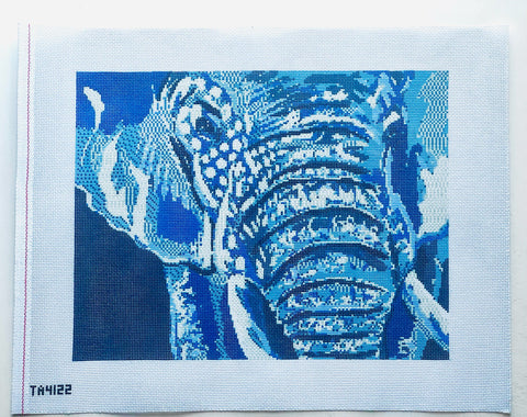 Pillow: Blue Elephant Canvas