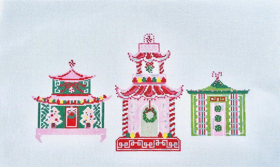 Bolster Pillow: Holiday Pagoda