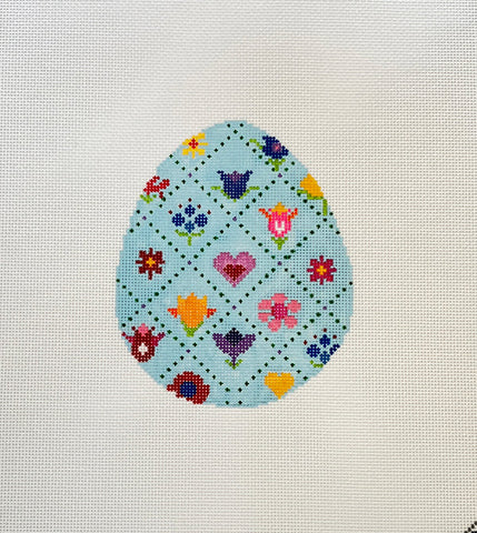 Blue Grid Egg