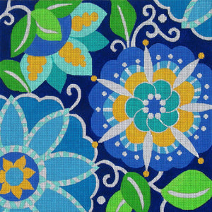 Blue Pinwheel Floral