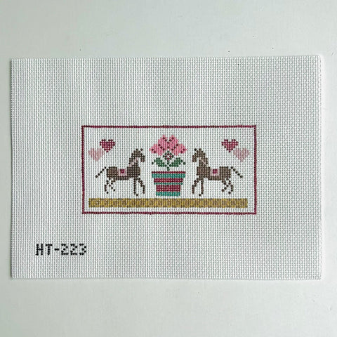 Rectangle - Red and Pink Horse