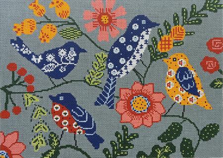 BIRDS ON BLUE 13ct