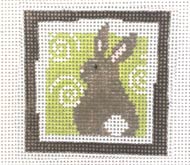 Smalls: Bunny Green Swirls Background