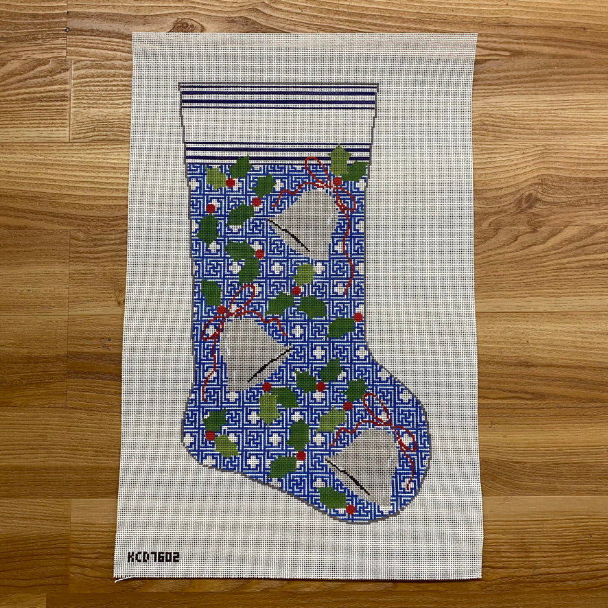 Stocking Large: Holly and Bells on Kristen