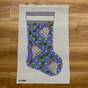 Stocking Large: Holly and Bells on Kristen
