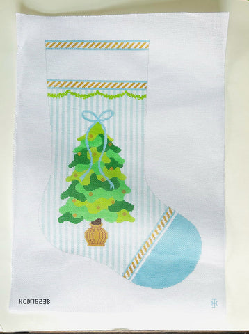 Stocking: Tree on Blue