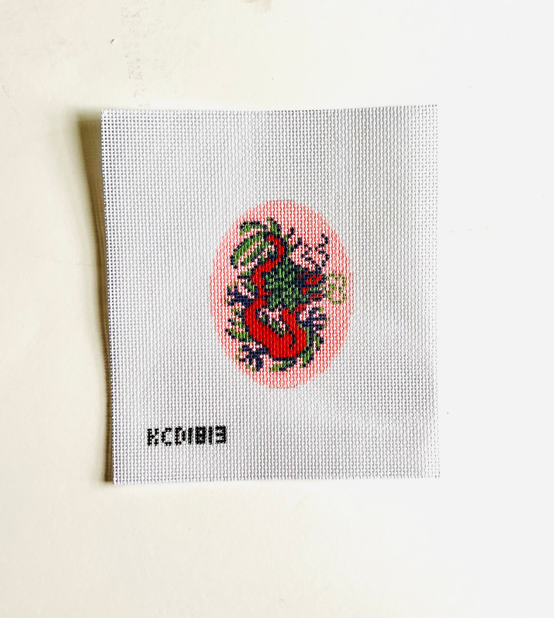Oval Ornament: Red Dragon
