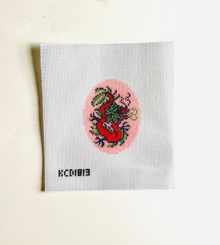 Oval Ornament: Red Dragon