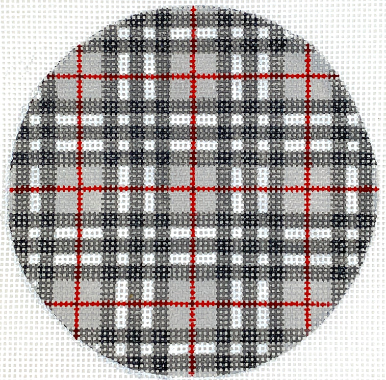 Wicker Bag Insert – Gentleman’s Plaid – grays, black & red can be monogrammed
