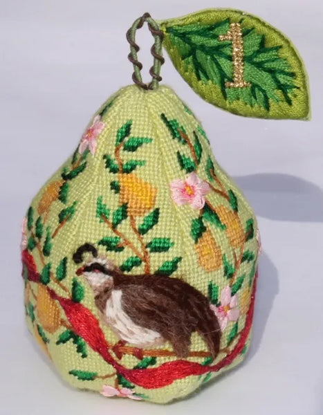 Christmas Ornament – 12 Days Stuffed Pear – Lords-a-Leaping (Day 10)