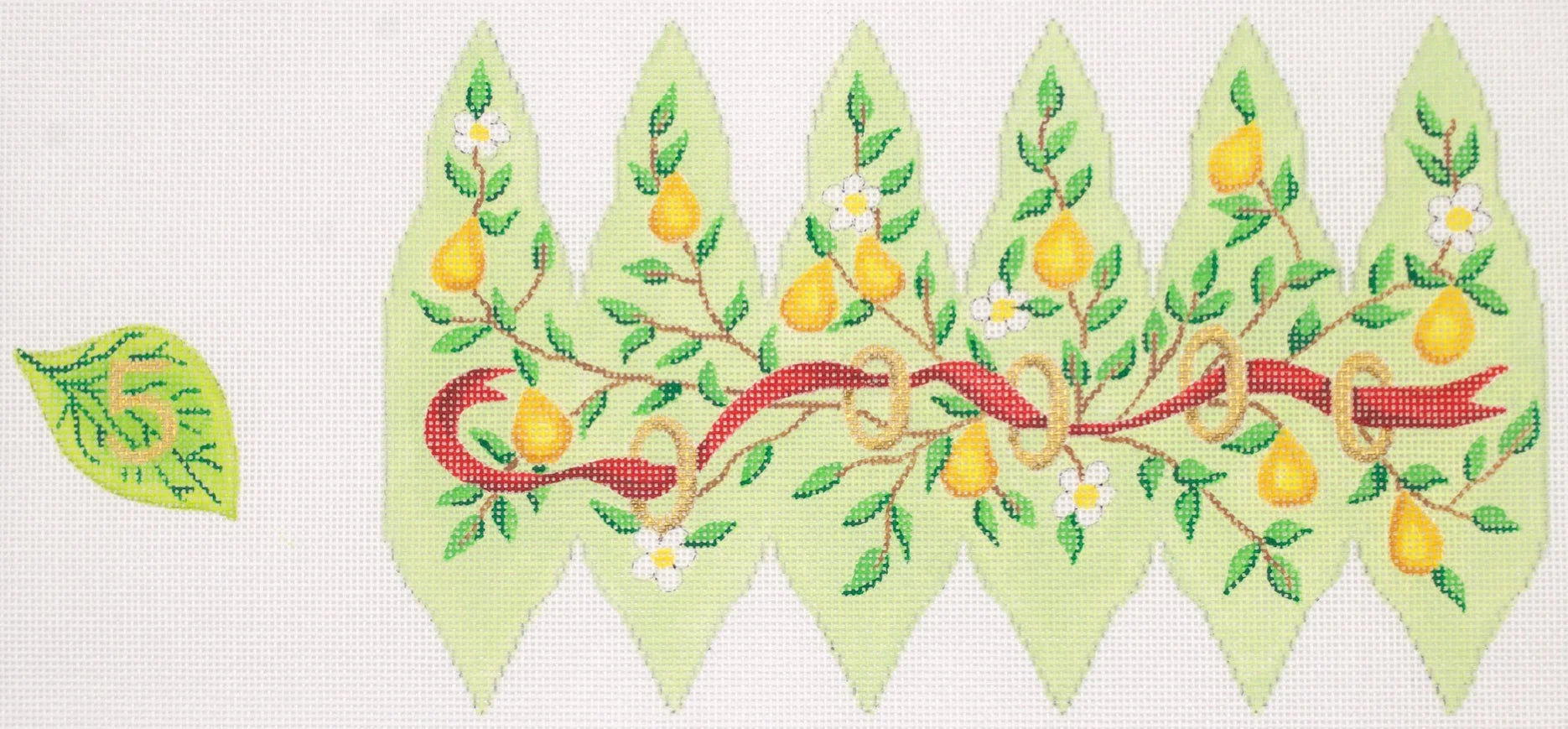 Christmas Ornament – 12 Days Stuffed Pear – Golden Rings (Day 5)