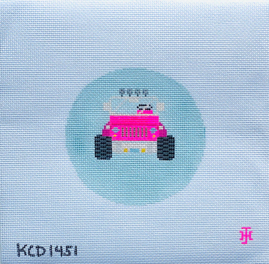 Round - Pink Jeep