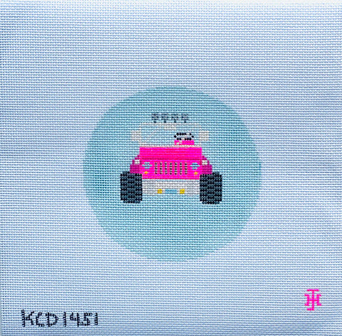 Round - Pink Jeep