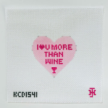 Pink Heart: I Love U More Than Wine