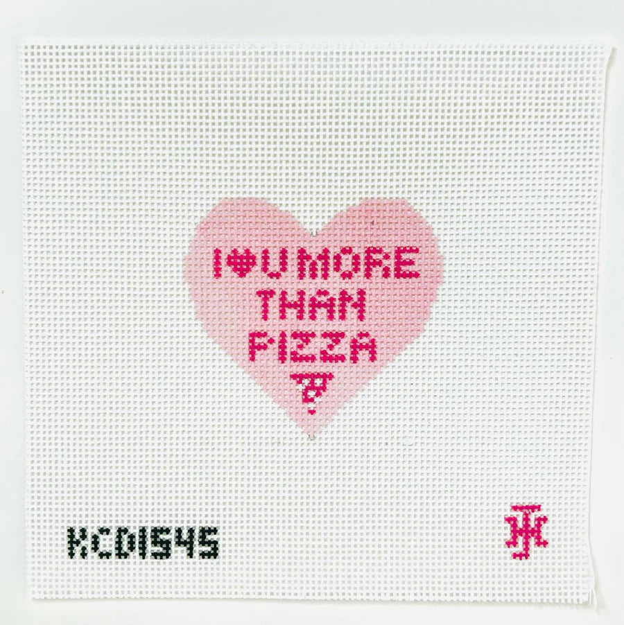 Pink Heart: I Love U More Than Pizza