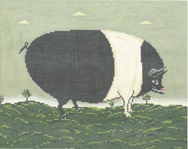 BLACK AND WHITE PIG 13ct
