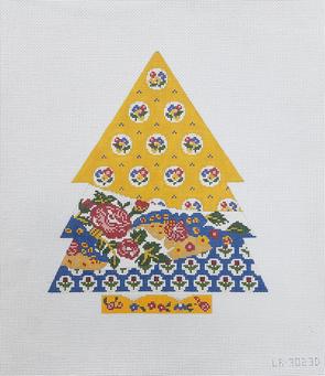 YELLOW/BLUE FLORAL TREE 13ct