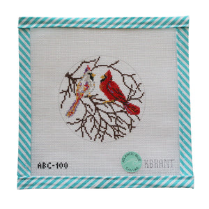 Snowy Cardinal round