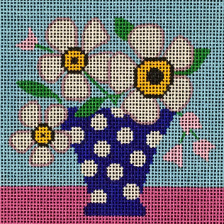 Coaster: White Mod Flowers