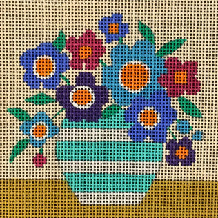 Coaster: Blue Mod Flowers Coaster