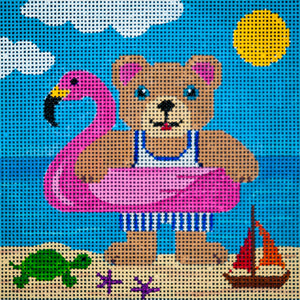 Bear: Teddy Beach Bear & Flamingo