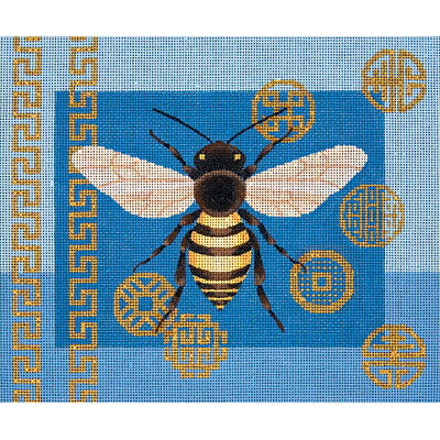 Bee & Coins on Blue