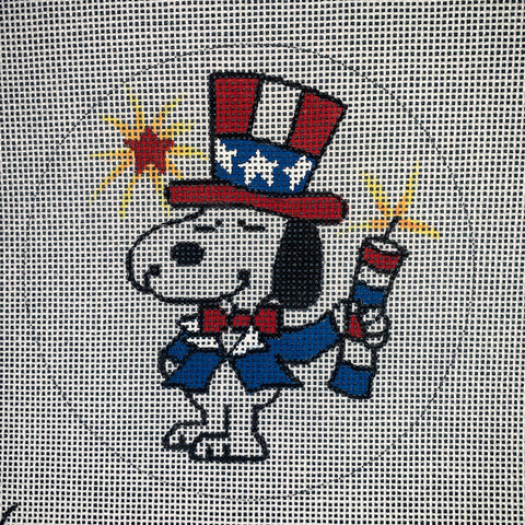 Peanuts - Snoopy with Firecracker, round