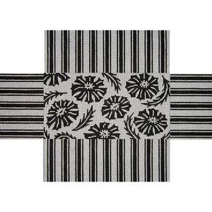 Brick Cover: Black & White Flowers & Stripes