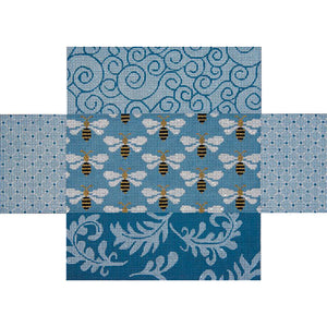 Brick Cover: Blue Patchwork w/Bees