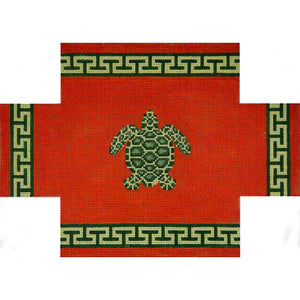 Brick Cover: Sea Turtle w/Greek Key on Persimmon