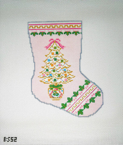 Stocking Bauble Canvas: Rose Medallion Tree