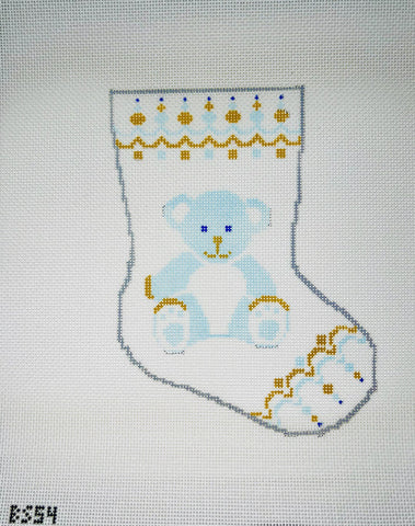 Stocking Bauble Canvas: Blue Bear