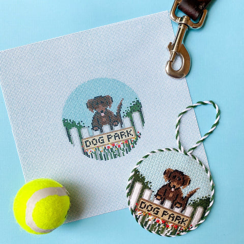 Dog Park Needlepoint Collection - Chocolate Labrador