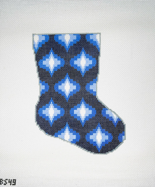 Stocking Bauble Canvas: Classic Blues Ogee