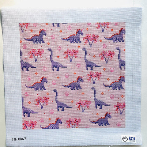 Dinosaur Large Square Canvas (Pink)