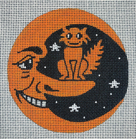Orange Moon and Cat