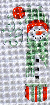 Candy Cane: Red Pom Pom Snowman