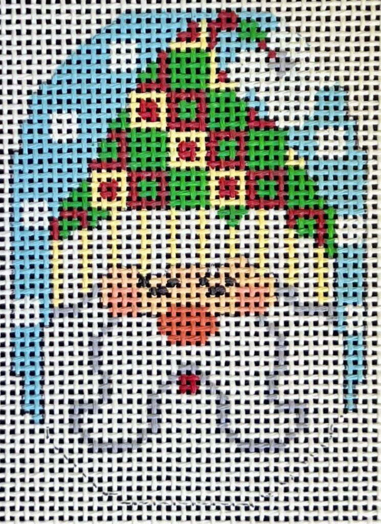 Santa Ornament - Hat with Squares