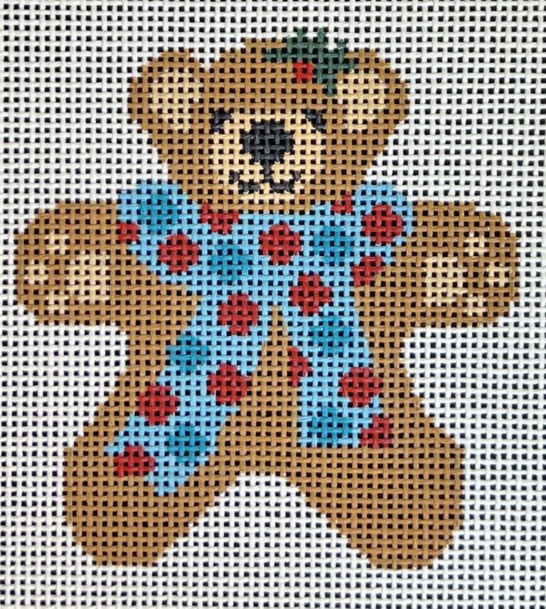 Teddy Bear Ornament - Dotted Scarf
