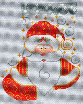 Santa with Holly Mini Stocking
